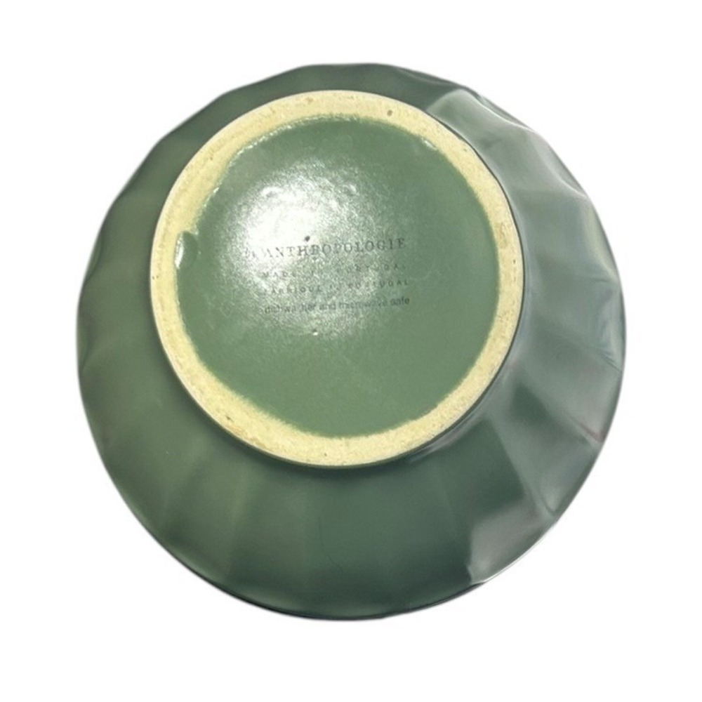 Anthropologie Sage Green Fluted Latte Bowl Made in Portugal Ceramic Dinnerware - Picture 5 of 6
